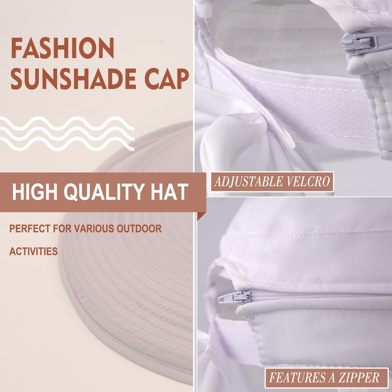 XIAOHAWANG Women Sun Visor Hats UPF 50+ Wide Brim Summer