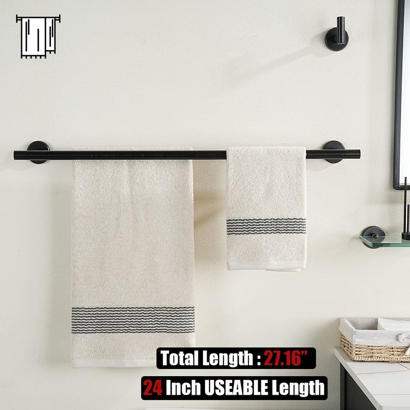 JQK Bathroom Hardware Set Oil Rubbed Bronze, 5-Piece Bath Accessories
