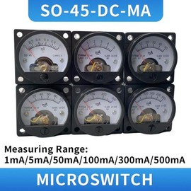 호환 2.5 정확도 DC 0-100mA 전류계 SO-45 클래스 라운드 아날로그 패널 계량기 블랙 1개 [15 20MA] Compatible 2.5 Accuracy DC 0-100mA Ammeter SO-45 Class Round Analog Panel Meter Black 1pc [15 20MA]