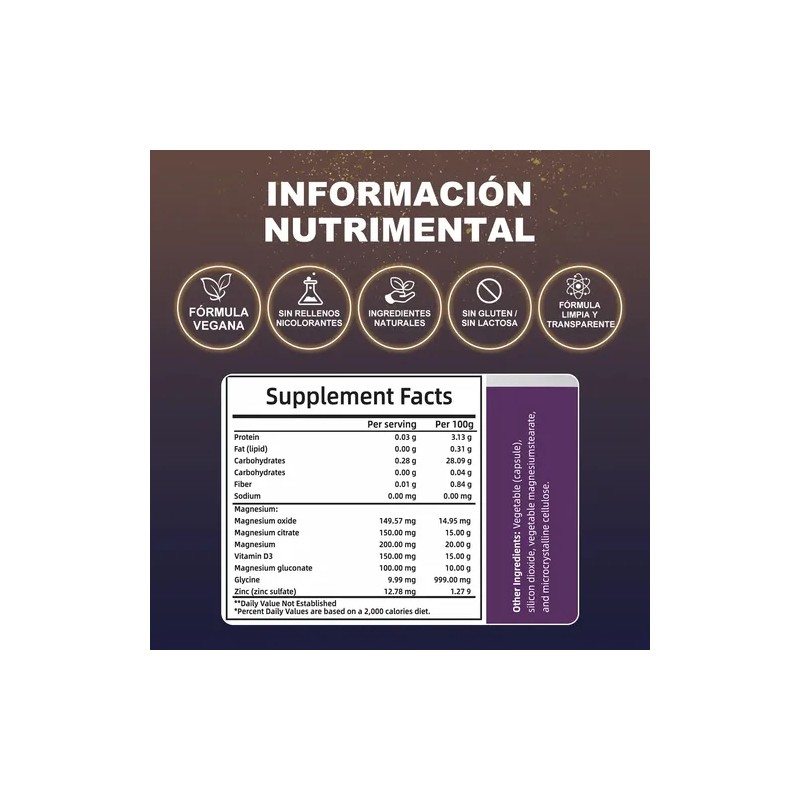 Magnesio Complex Kakeweeu Citrato Glicinato Gluconato Más Vitamina Zinc 120