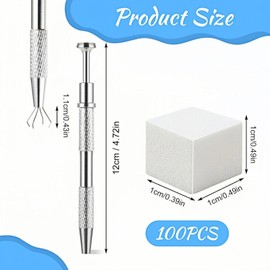 100 PCS Nail Sponges for Ombre Nails Art Tools, Nail Sponge for Gradient Nails Salon, Nail-Art Sponge Brush with 1 Metal Grabber, Perfect for DIY Manicures & Salon Professionals