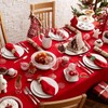 16 PCS Christmas Napkins and Ring Set, 8 Christmas Napkin