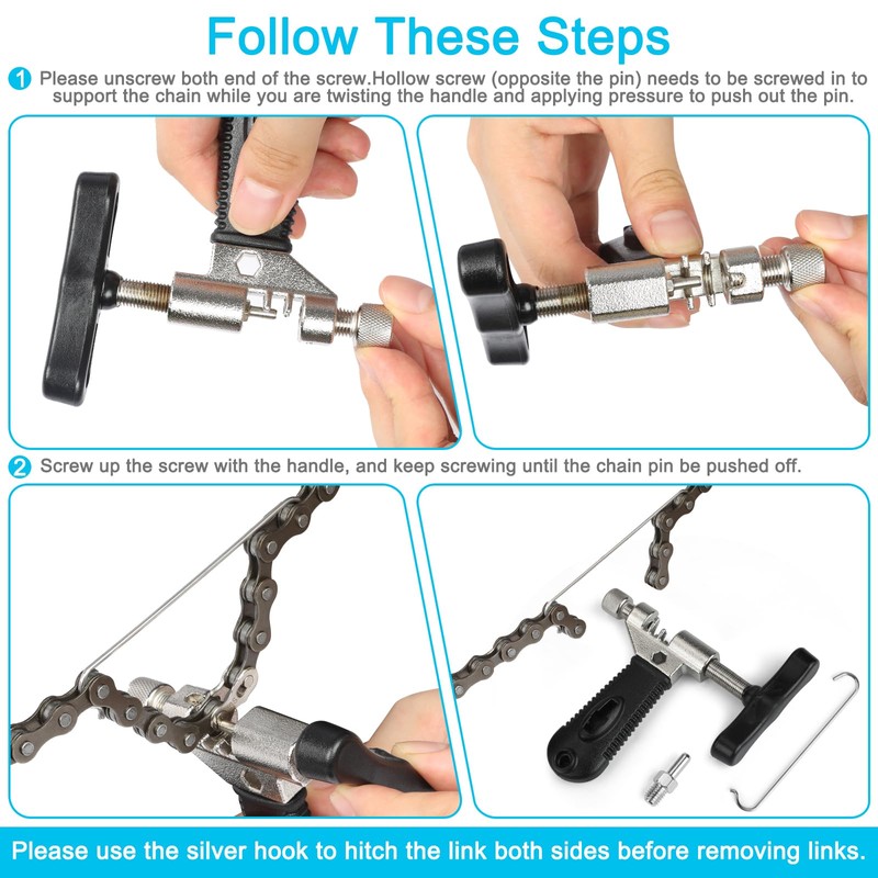 A AKRAF Upgrade Bike Chain Splitter with Chain Hook, Bicycle