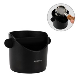 Watchget Espresso Knock Box 4.1" Knock Box ABS Coffee Residue Bucket Coffee Scum Storage Shock Absorption Removable Non-Slip Base for Coffee Grounds Commercial Home Use (Black)