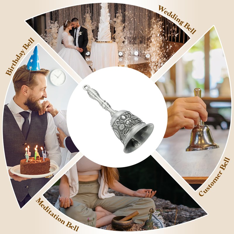 sourcing map Loud Hand Bell, 2.09 Inch Wedding Dinner Service