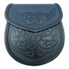 Celtic Embossed Scottish Highland Kilt Sporran, Black, One size