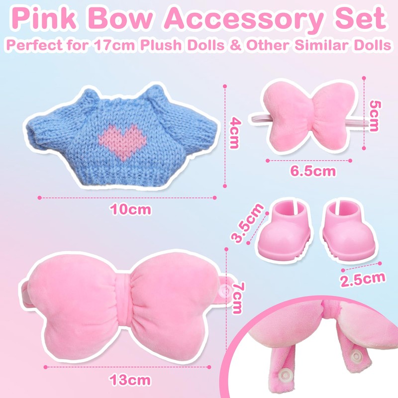 Xerteam 4 Puppenkleidung Zubehör für 12–17 cm Plüsch Puppen, Blauer