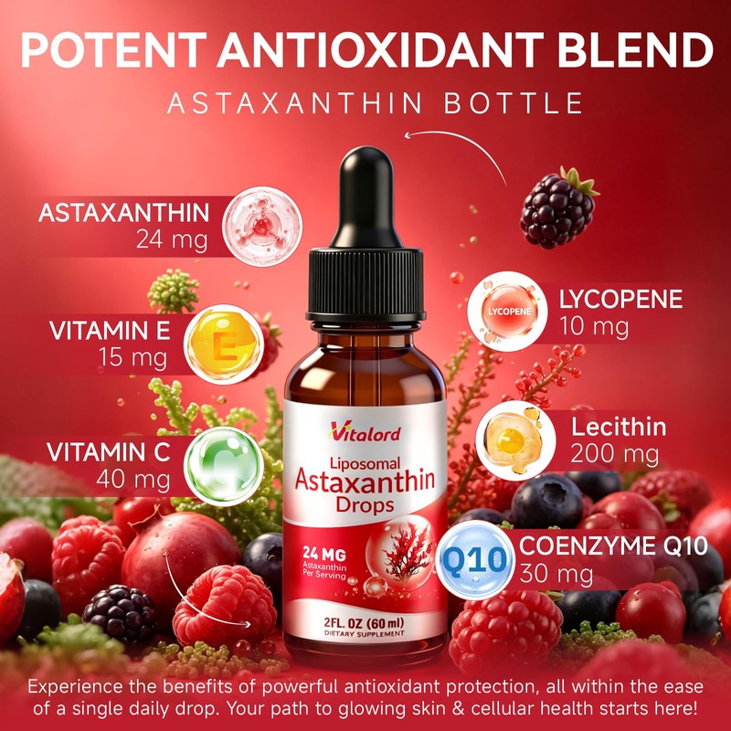 Liposomal Astaxanthin 24mg Drops, 2Fl Oz