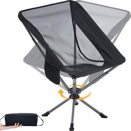 Lightweight Folding 360°Swivel Chair,Camping Chair for Adults with Side Pocket and Storage Bag,Portable Outdoor Backpacking Chair that Sets Up in Just 7 Seconds,360°Flexible Rotation
