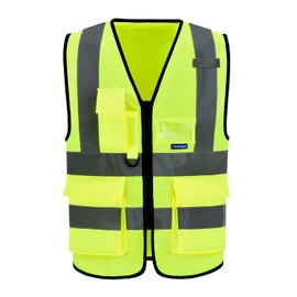 A-SAFETY hi viz reflective safety vest for men, Yellow