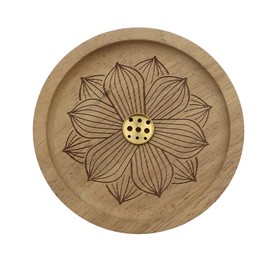 Hsthe Sea Räucherstäbchen Halter, Lotus Räuchergefäß aus Holz, Räucherstäbchenhalter mit Ash Catcher, Incense Holder Meditation Zubehör Ideal für Räucherstäbchen zu Hause