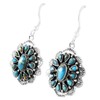 Turquoise Earrings 925 Sterling Silver & Genuine Turquoise (Teal/Matrix)