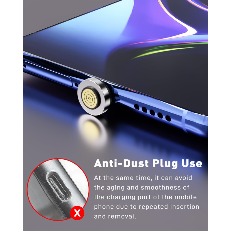 Gourde Magnetic Connector Tips Head for Android Devices (3 Pack),