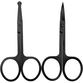 2 Tijeras Pequeñas Belleza, Tijeras Profesionales De Aseo, Con Punta Recta Y Redondeada De, Ideal Para Recortar El Vello De La Nariz, La Barba Y Las Cejas, Cómodo Y Práctico De Usar