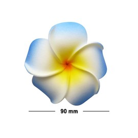 Generic 3pcs 3.5 Inch Women's Fashion Hawaiian Plumeria Flower Foam Hair Clip, 90mm (Blue, White & Yellow) Fashion Headpiece, Pink