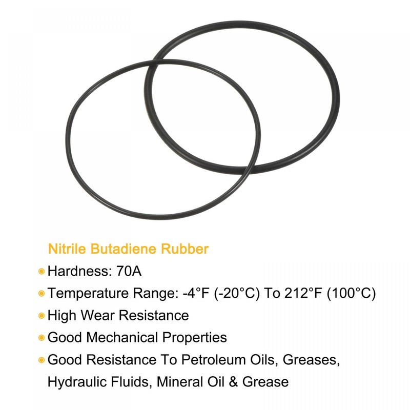 sourcing map Nitrile Rubber O-Rings 70mm OD 64mm 66mm ID