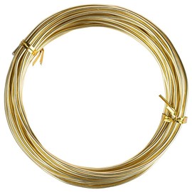 Ideen mit Herz Jewellery Wire for Crafts, Aluminium Wire, Craft Wire, Diameter 2 mm, 10 m Long (Light Gold)