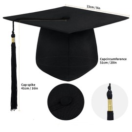 BROADREAM Bachelor Hat, Graduation Hat, Cap, Graduation Cap, Student Hat, Bachelor Graduation Hat for Graduation Parties from Study, University, College, Graduation Hat in Black