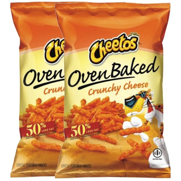 Cheetos Over Baked Crunchy Cheese Gluten Free Snacks 7.63 Oz Snack Care Package for College, Military, Sports (2)