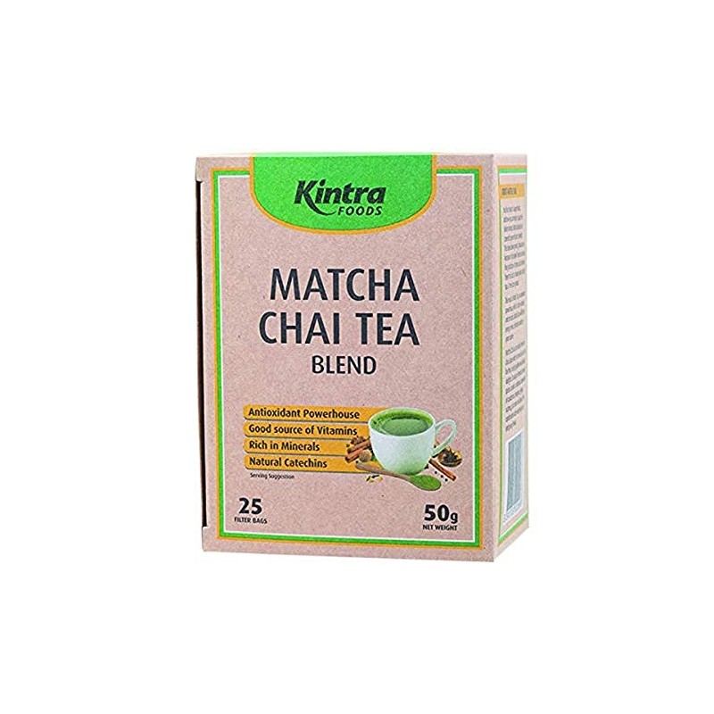 Kintra Foods Matcha Super Herbal Chai Tea 25 Teabags, 50