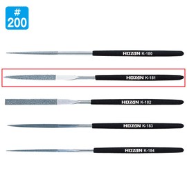 ホーザン(HOZAN) ダイヤモンドヤスリ 硬質素材や熱処理素材の精密加工に 粒度:#200 形状:半丸 先端サイズ:2×1mm K-181