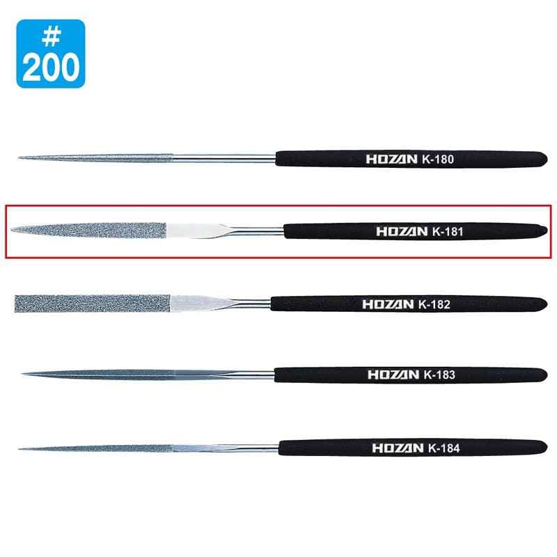 ホーザン(HOZAN) ダイヤモンドヤスリ 硬質素材や熱処理素材の精密加工に 粒度:#200 形状:半丸 先端サイズ:2×1mm K-181