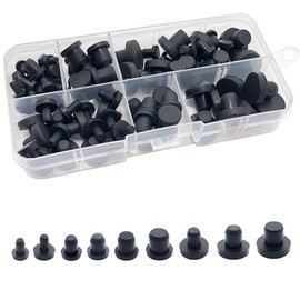 100 Pcs Silicone Rubber Hole Plugs Set - 9 Sizes T-Type Black Silicone Plugs Caps for Powder Coating, Waterproof Sealing, Pipe/Test Tube Caps - Heat Resistant, Durable, Multi-Purpose (Black)