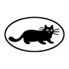 CafePress Black Cat Euro Oval Car Bumper Magnet