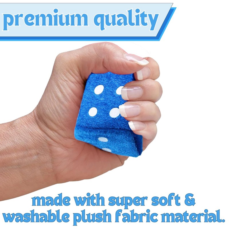 Vaygway Blue Teal 3" Square Hanging Dice-Soft Fuzzy Decorative Vehicle