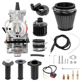 PWK 24mm Carburetor Throttle Assembly with Jet Kit | Fits Predator 212cc/196cc/200cc/224cc 6.5HP Engines, Coleman CT200U/BT200X/CT200U-EX Mini Bikes, Baja Warrior, MB200, KT196 Go Karts (Black)