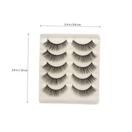 IWOWHERO 5pairs Long Thick Fake Lashes Natural Eyelash Extensions for Lady Women Safe Odorless