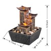 GOSSI Indoor 3-Tier Relaxation Tabletop Fountain Simulation Stone Pillar Water
