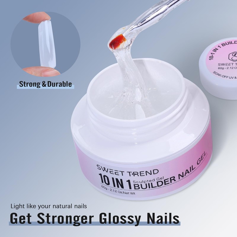 Clear Builder Gel for Nails: Sweet Trend 10 in 1