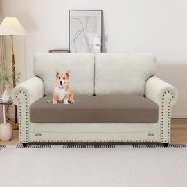 YSTELLAA Stretch Sofa Sitzkissenbezug, Sitzkissen Bezug rutschfest, Elastischer Kissenbezüge, Universal Sofa Überzug Wohnzimmer, Sofa Sitzkissen Sofabezug Sofaschoner, Kaffee, 2 Sitzer