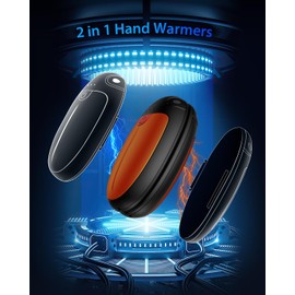 Hand Warmers Rechargeable, 2 Pack Portable Pocket Hand Warmers, 20Hrs Long Heating Double Warm Electric Handwarmers, Reusable Heater for Outdoors, Camping, Hunting, Golf, Fishing