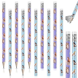 Clabby Pack of 12 Horse Pencils, Horse Pencils, Horse Decoration, Birthday Pencil with Eraser, Gift for Girls, Children, Horse Friends for School, Children's Birthday, 2 Styles (12, Cute)