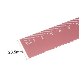 sourcing map Set of 3 Straight Ruler, 15 cm, Metric Aluminium Alloy Ruler, Wave Edge with Hollow Circle Measuring Tool for Children's Study, Classroom, Office, Dusky Pink