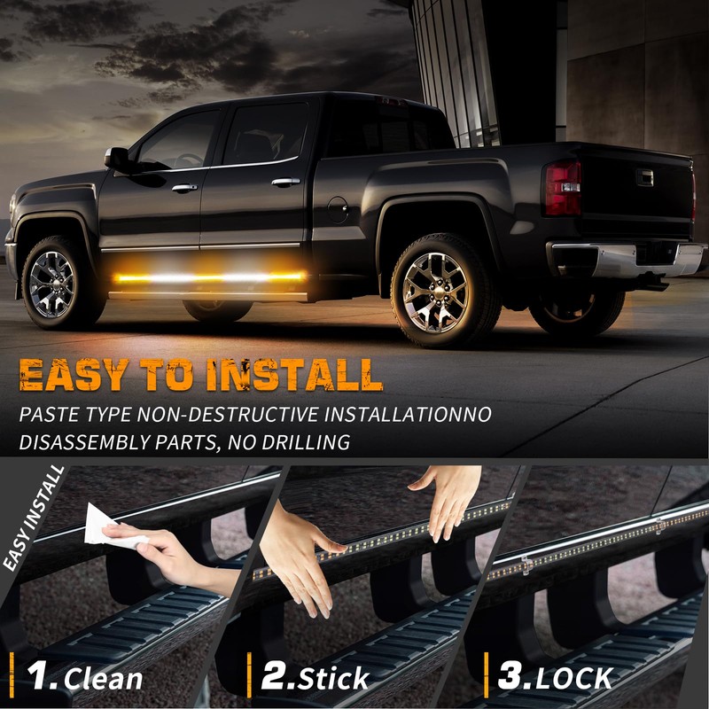 XRIDONSEN 2PCS 60 inch Emergency Truck Strobe Lights Strip 720