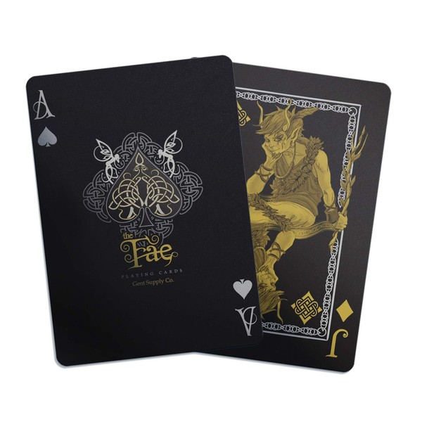 Creatures of The FAE Playing Cards by Gent Supply - Black, Gold & Silver Edition