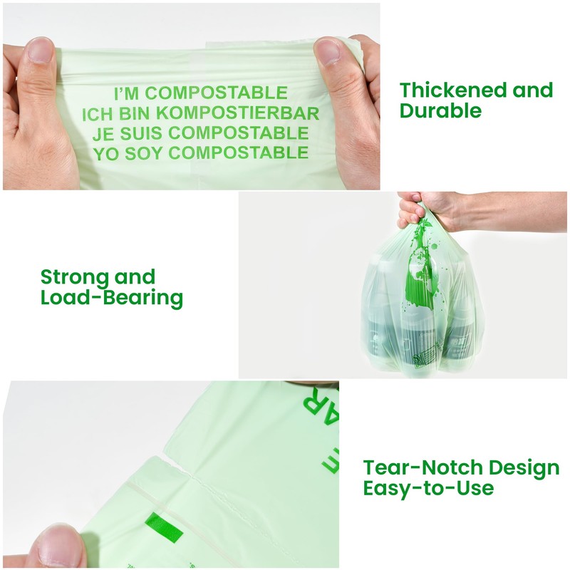 ROWNYEON 6L Compost Bags Compostable Bags for Small Food Waste/Countertop