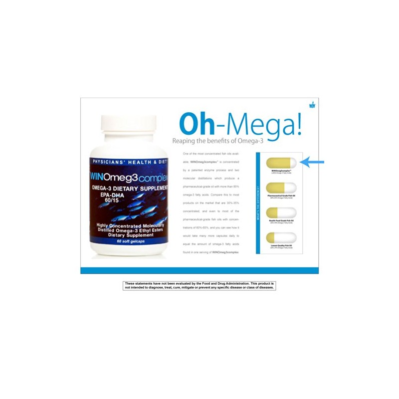 WINOmeg3complex 6015 EPA - DHA Pharmaceutical-Grade Omega 3 (60 unidades30