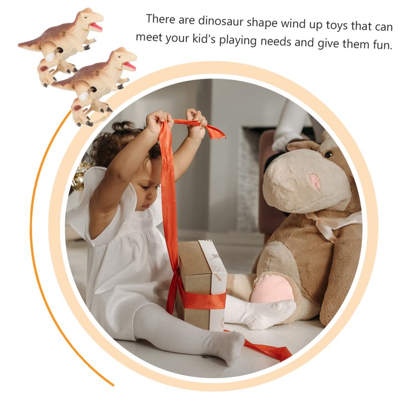 Gatuida 2pcs Wind Up Dinosaur for Educational Clockwork Cute Design