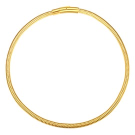 FindChic Women's Necklace Stainless Steel Snake Bone Chain, Alloy Steel