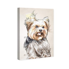 The Oliver Gal Artist Co. Animals Wall Art Canvas Prints 'Yorkie Watercolor'