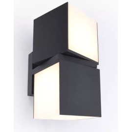 LUTEC-CUBA LED Outdoor Up & Down 350° Rotational Wall Sconce, 23W, 1000LM, 3000K