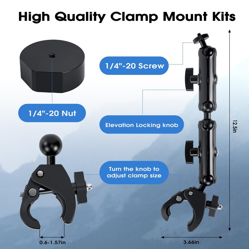 Starlink Mini Mount, Aluminum Double Long Arm ,Starlink Mini Pole