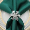 Christmas Napkin Ring Set 4Pcs Snowflake Napkin Holder Rings Silver