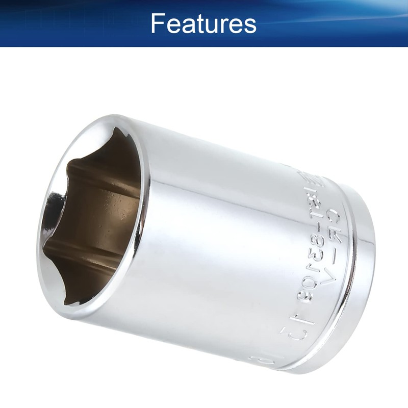 Auniwaig 1/2" Drive 13/16" 6-Point Impact Socket,Imperial Chrome Vanadium 3pcs