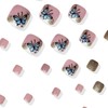 Butterfly Press on Toenails French Tip Fake Toenails Short Square