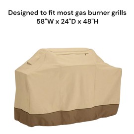 Premium 58-Inch Gas Grill Cover – Heavy-Duty Waterproof BBQ Cover for Outdoor Grills – UV & Weather Resistant, Fits Burners Gas Grills – 600D Woven Polyester with PVC – Comes with Storage Bag